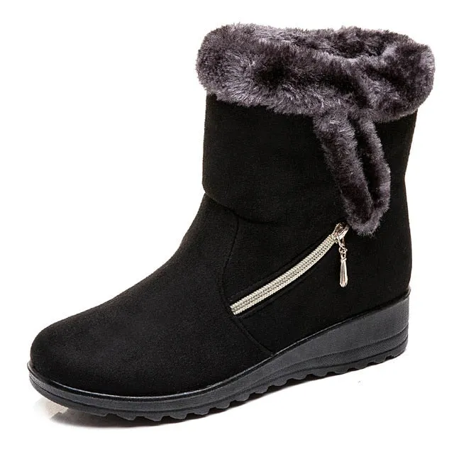 Dyavor Women Winter Boots Fur Collar Casual Orthopedic Shoes