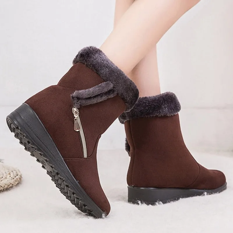 Dyavor Women Winter Boots Fur Collar Casual Orthopedic Shoes