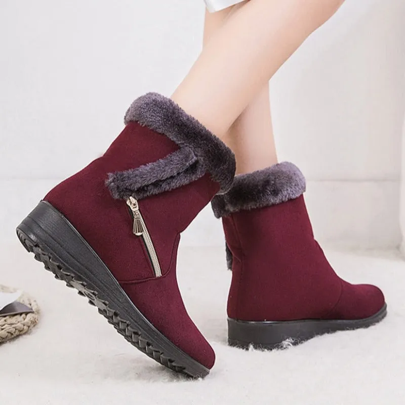 Dyavor Women Winter Boots Fur Collar Casual Orthopedic Shoes