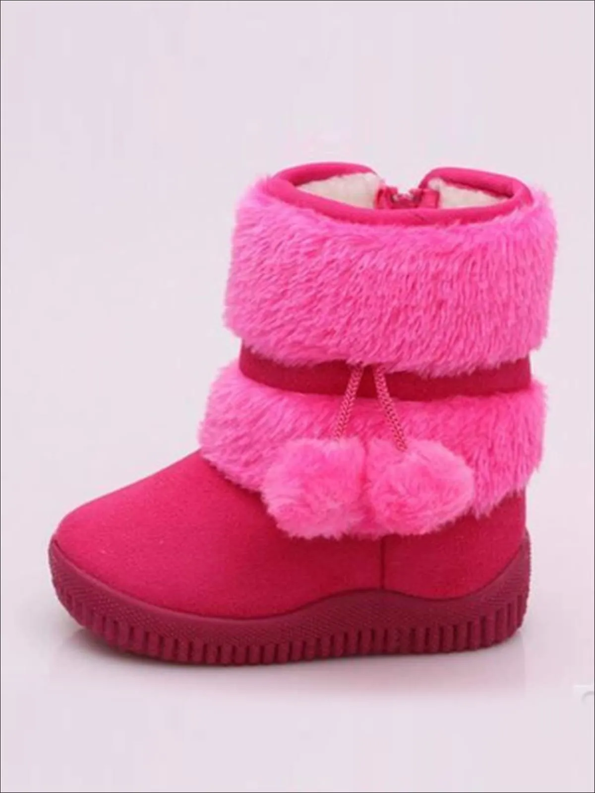 Faux Fur Pom Pom Princess Boots By Liv and Mia