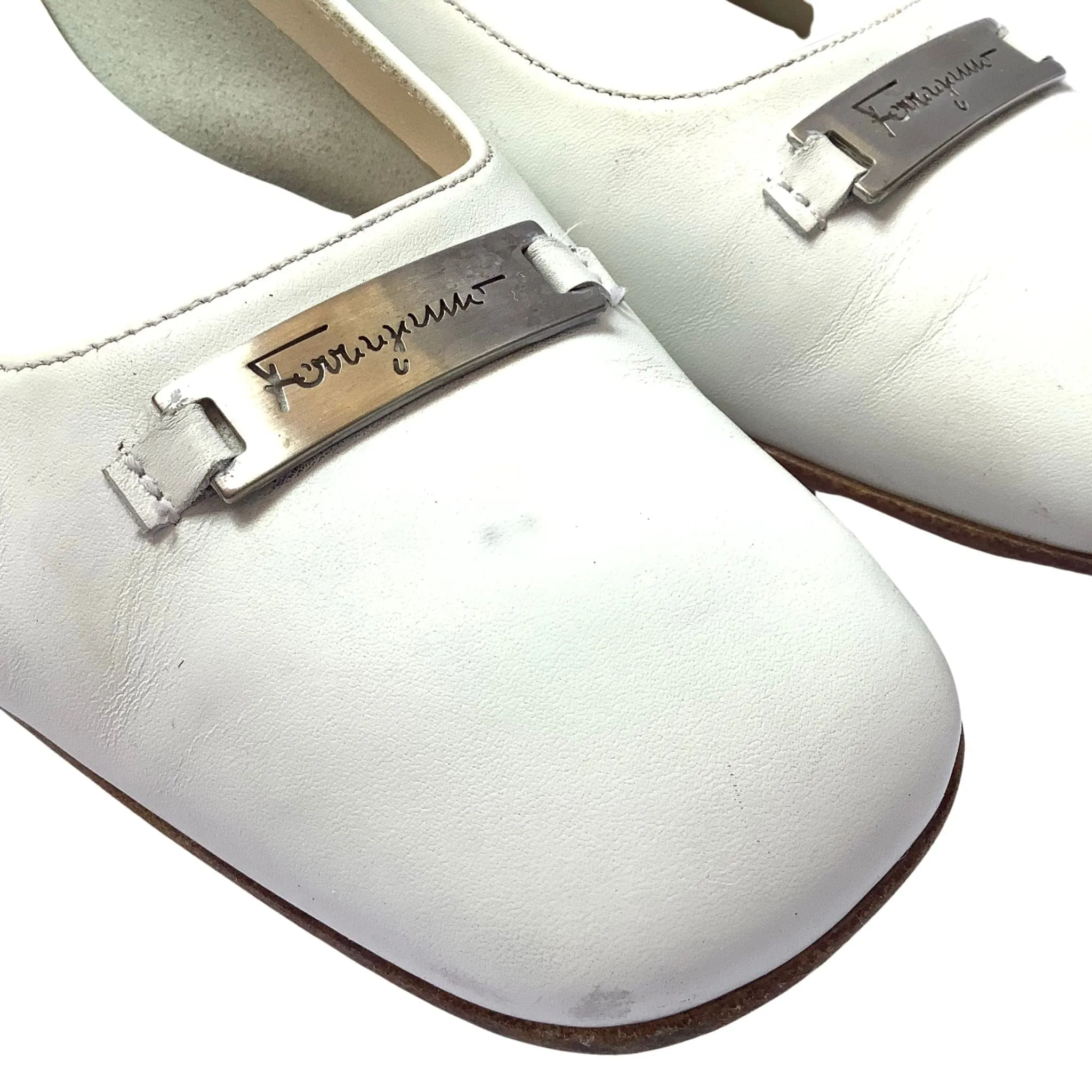 Ferragamo White Pump Shoes