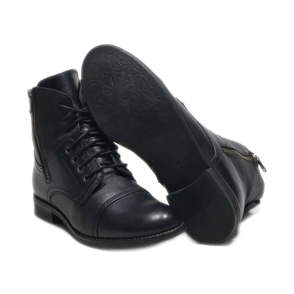 Gemo Ankle Boots Leather Black Colour For Women