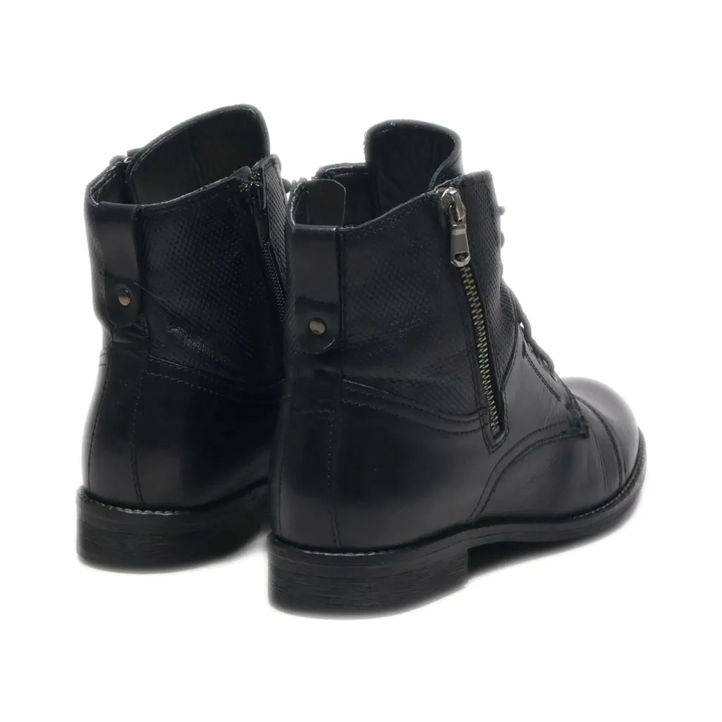 Gemo Ankle Boots Leather Black Colour For Women