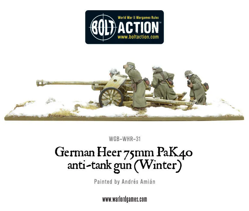 German Heer 75mm Pak 40 Anti-Tank Gun (Winter)