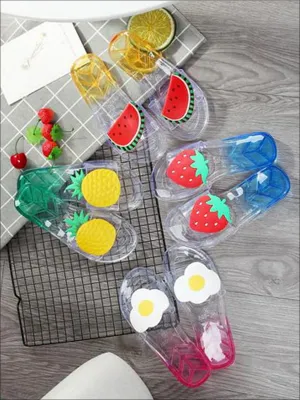 Girls Clear Jelly Fruit Themed Pool Slides By Liv and Mia