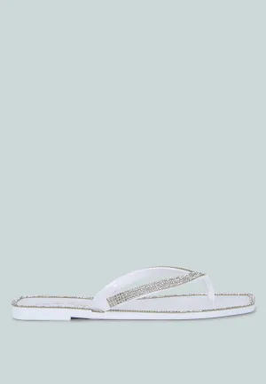 Golightly Diamante Stud Detail Thong Flats