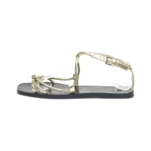 H&M Flat Sandals Leather Gold Colour For Women