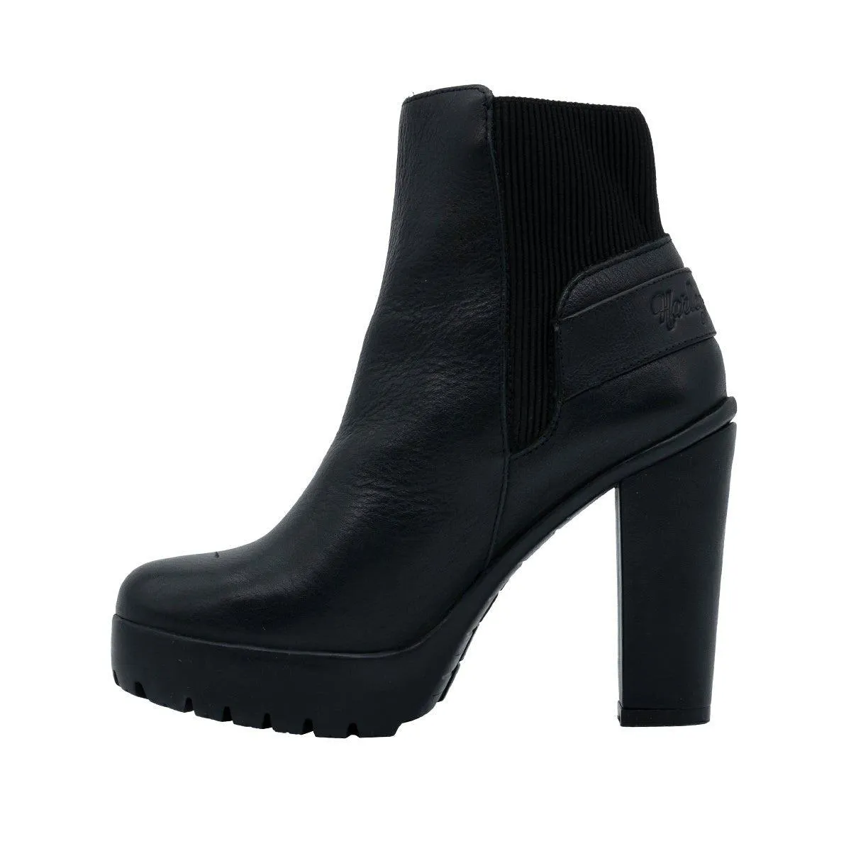 Harley Davidson Heel Ankle Boots Leather Black Colour For Women