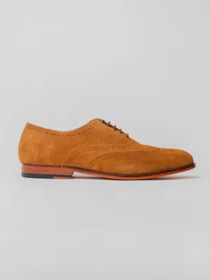 Helio Wingtip Oxford - Cognac Suede