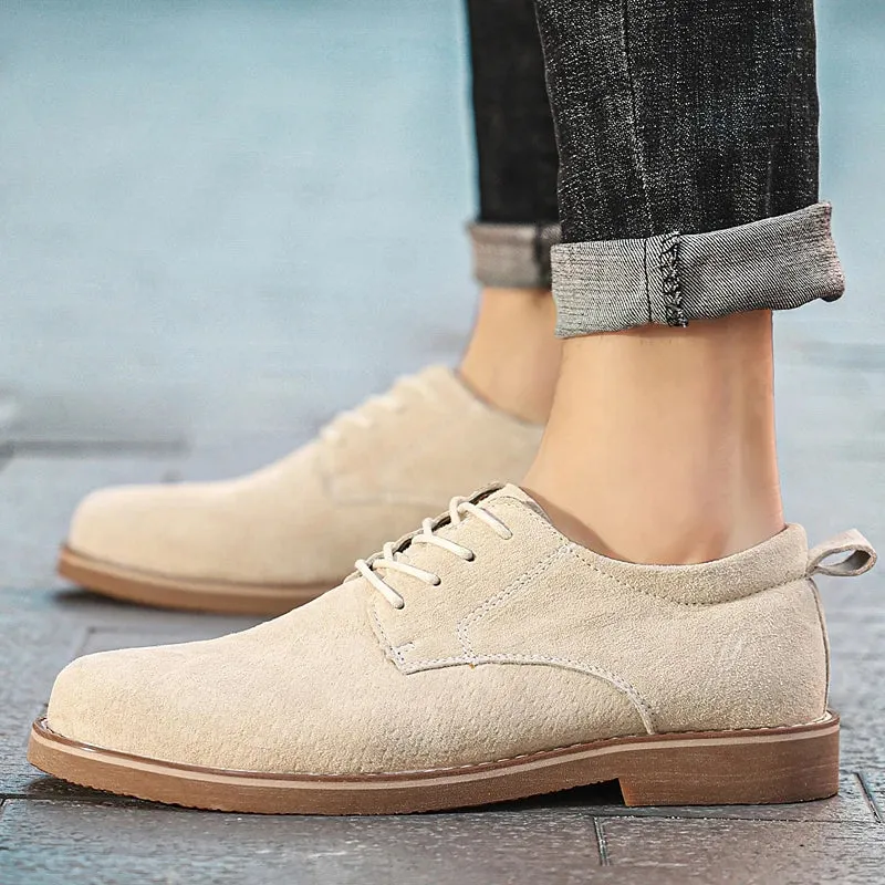 Hnzxzm shoe Oxford Men Shoes lace up Suede Leather Spring Autumn Casual Men Shoes outdoor fashion Male Dress Shoes