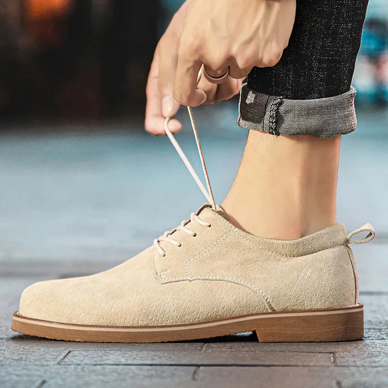 Hnzxzm shoe Oxford Men Shoes lace up Suede Leather Spring Autumn Casual Men Shoes outdoor fashion Male Dress Shoes