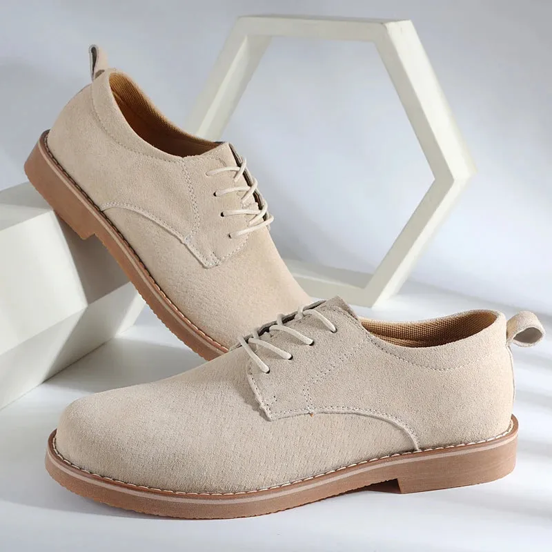 Hnzxzm shoe Oxford Men Shoes lace up Suede Leather Spring Autumn Casual Men Shoes outdoor fashion Male Dress Shoes