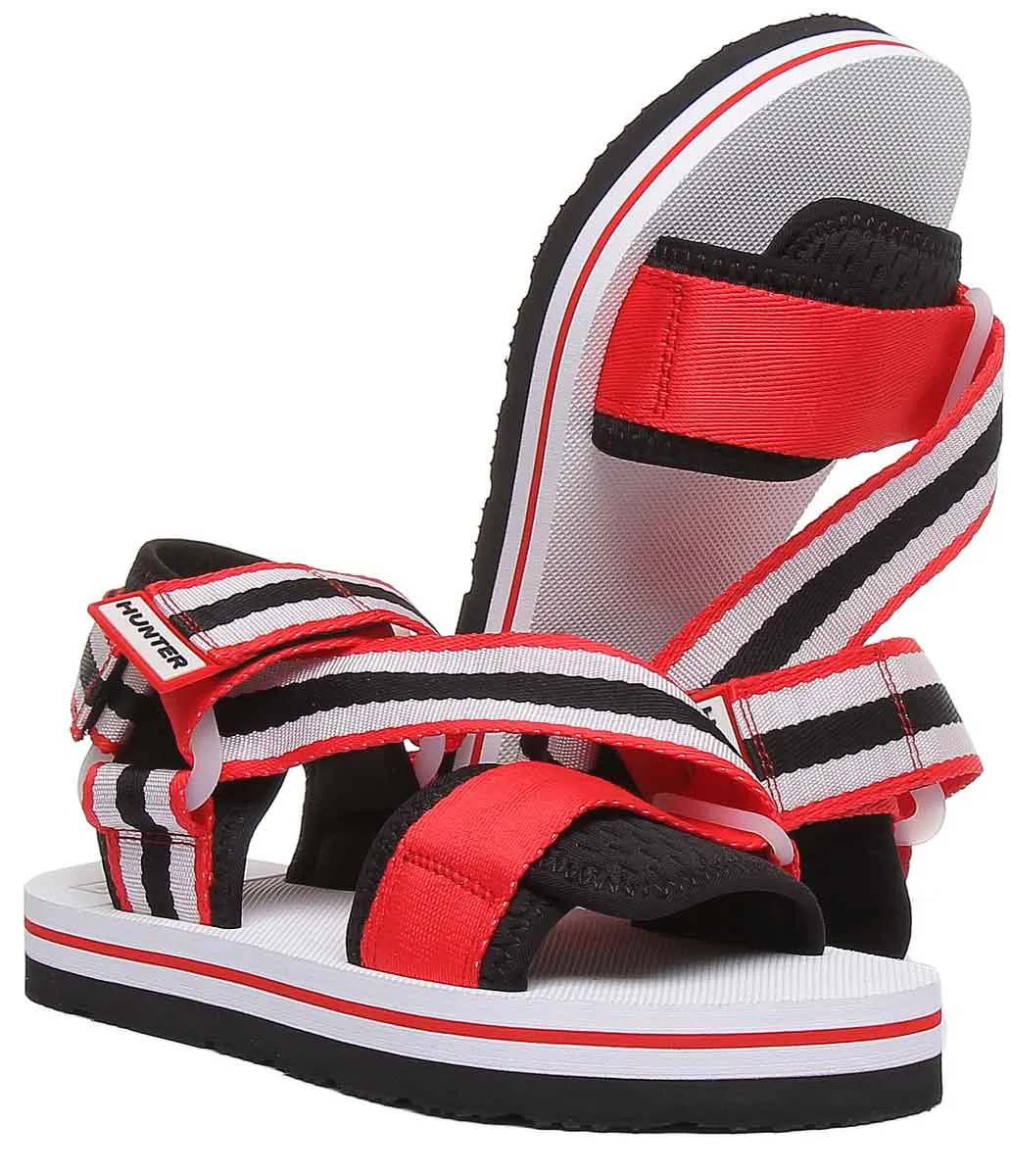 Hunter Beach Sandal In White Red