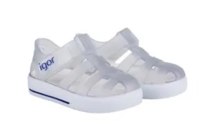 Igor Jellies Star Transparent Blanc Clear Sandal