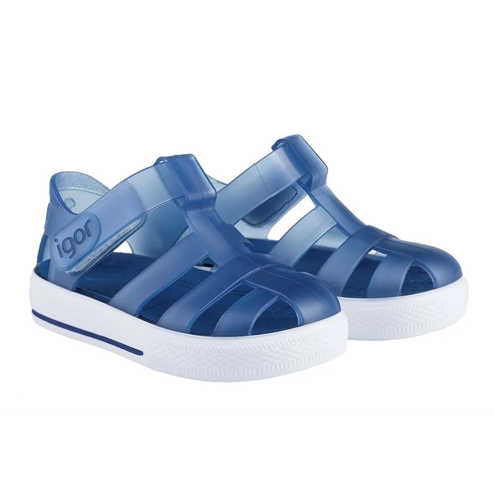 Igor Jellies Star Transparent Marine Navy Blue Sandal