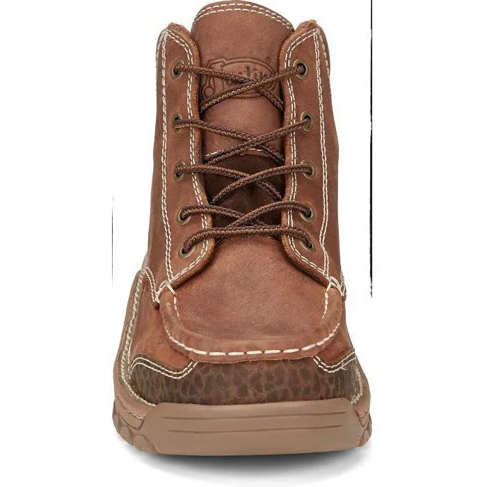 Justin Men's Corbett 5" Moc Toe WP Work Boot -Brown- SE252