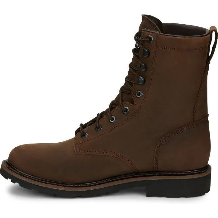 Justin Men's Drywall 8" Waterproof Work Boot -Brown- SE960