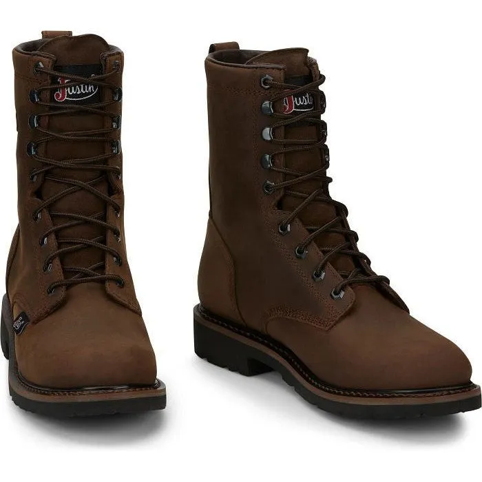 Justin Men's Drywall 8" Waterproof Work Boot -Brown- SE960