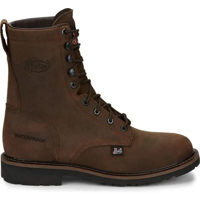 Justin Men's Drywall 8" Waterproof Work Boot -Brown- SE960