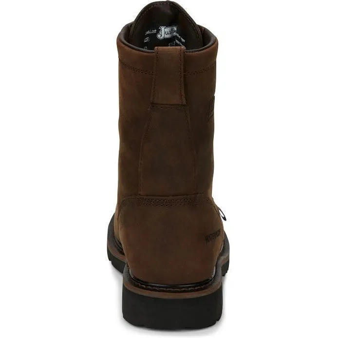 Justin Men's Drywall 8" Waterproof Work Boot -Brown- SE960