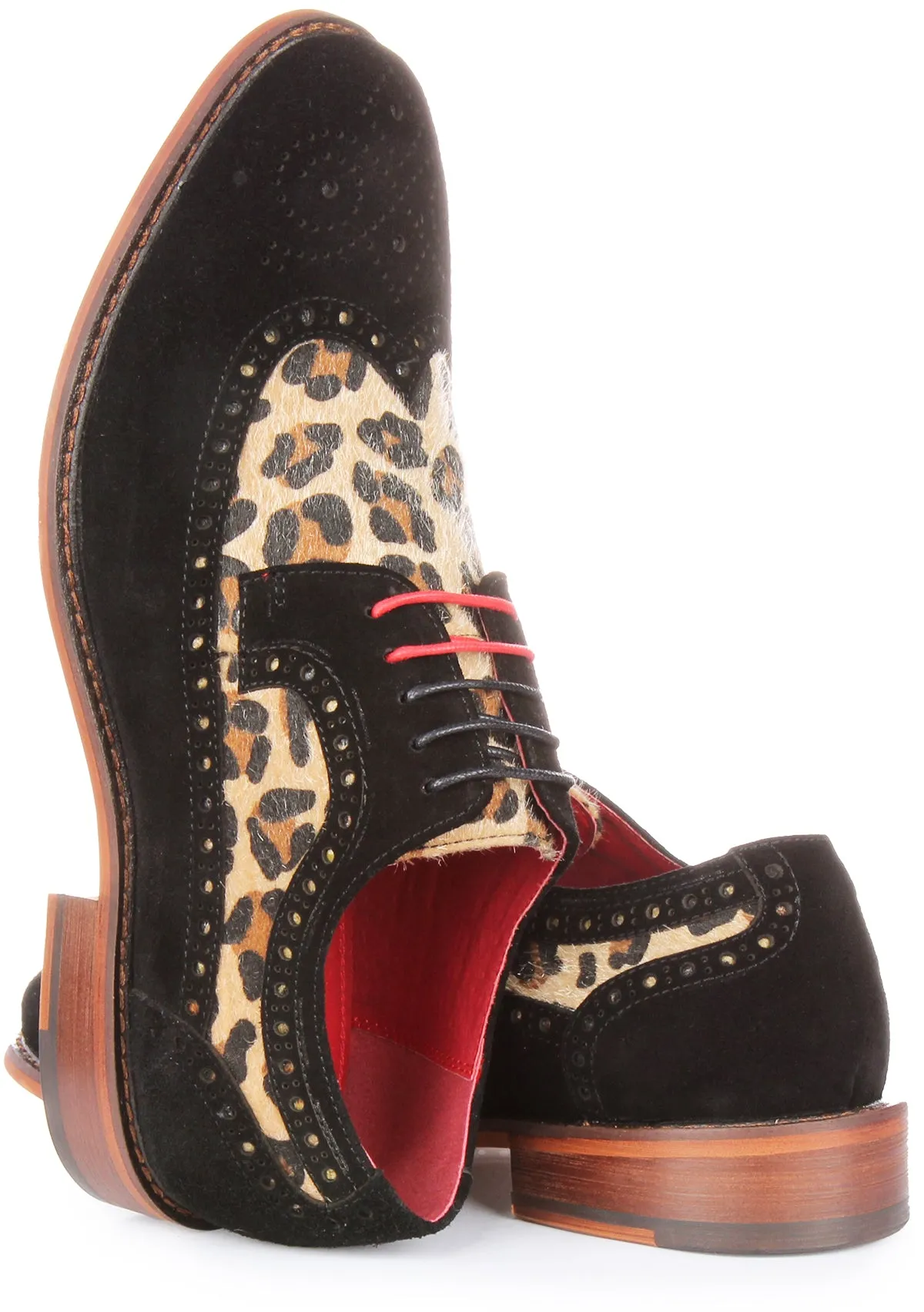 Justinreess England Mateo Brogue In Leopard For Men