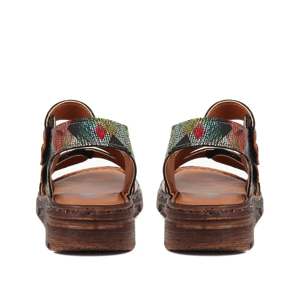 Leather Touch Fasten Sandals - LUCK37005 / 323 988