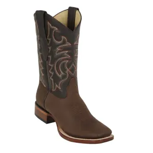 Los Altos Boots Mens #8226207 Wide Square Toe | Genuine Crazy Boots | Color Brown