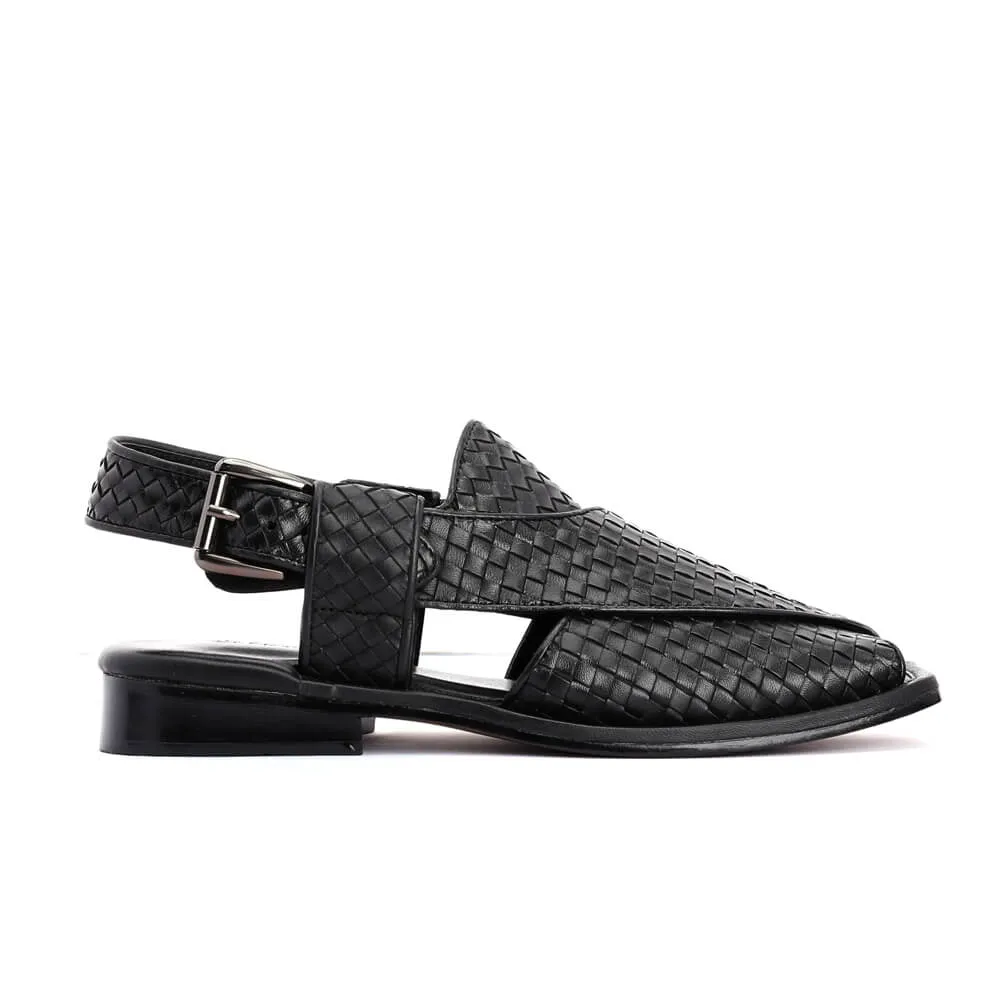 Lucas Handmade Leather Peshawari Chappal Sandals For Men Checkered Leather