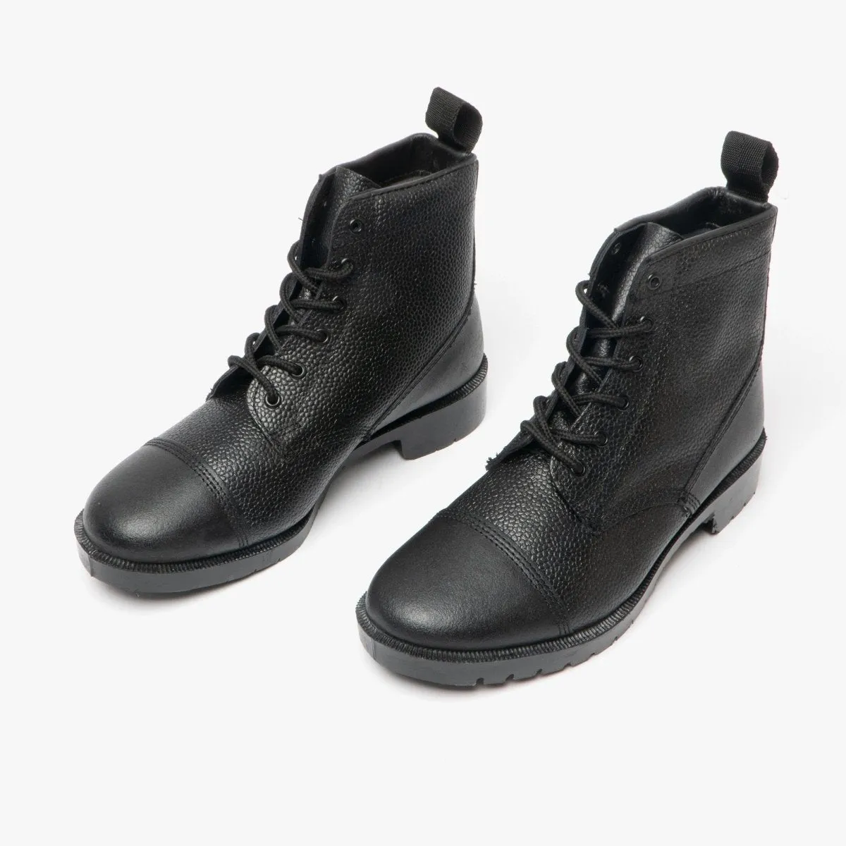 M391A Unisex Grain Leather Work Boots Black