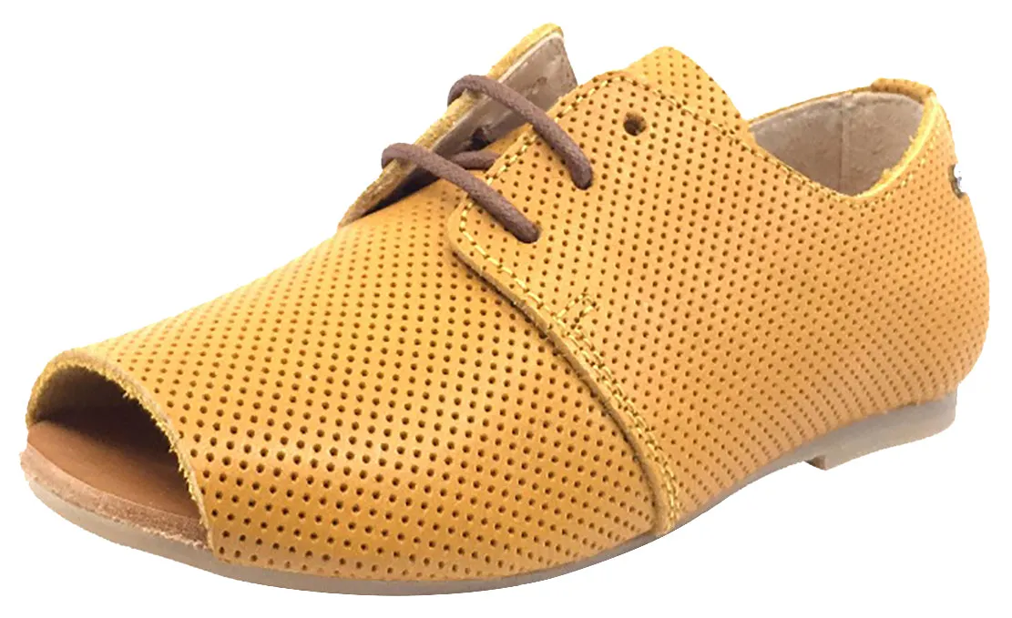 Manuela de Juan Girl's Bastien Mustard Sandal Oxford