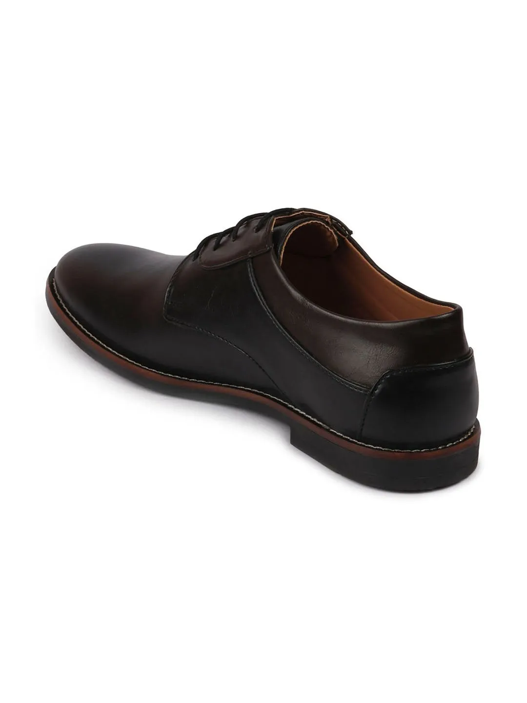 Men Black Lace Up Welted Oxford Shoes