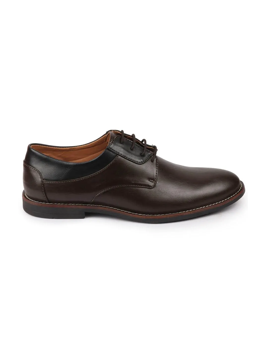 Men Brown Lace Up Welted Oxford Shoes