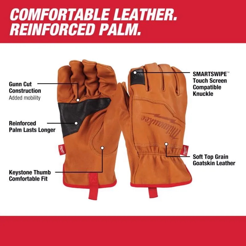 Milwaukee SmartSwipe Work Gloves Orange L 1 pair