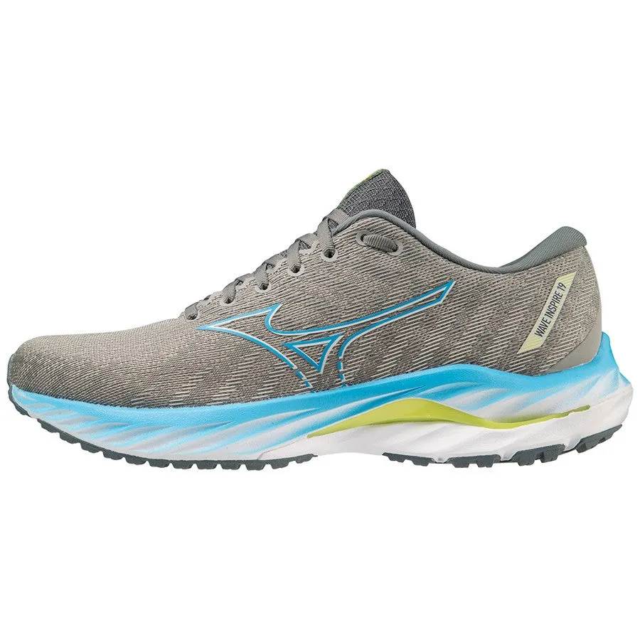 Mizuno Wave Inspire 19 (Mens) - GGray/JBlue/Bolt2Neon