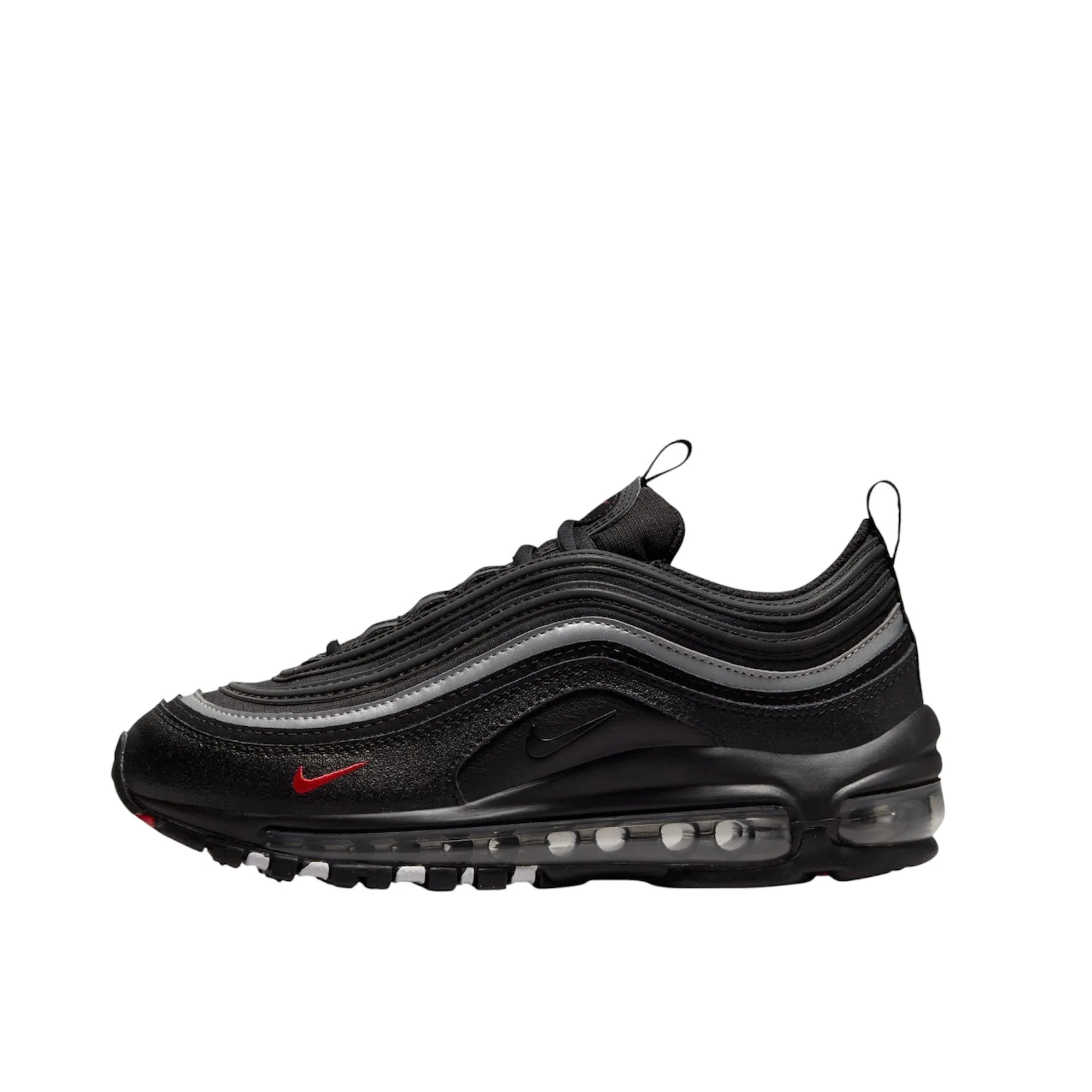 NIKE AIR MAX 97 GS - BLACK/BLACK-SPORT RED-WHITE