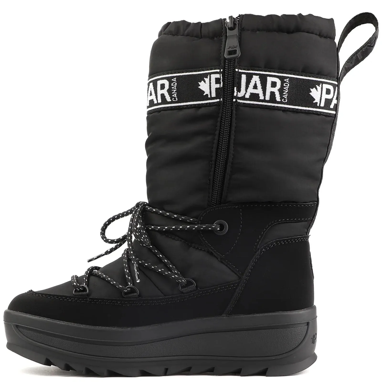 Pajar Womens Galaxy High Rise Waterproof Toboggan Snow Boots - Black