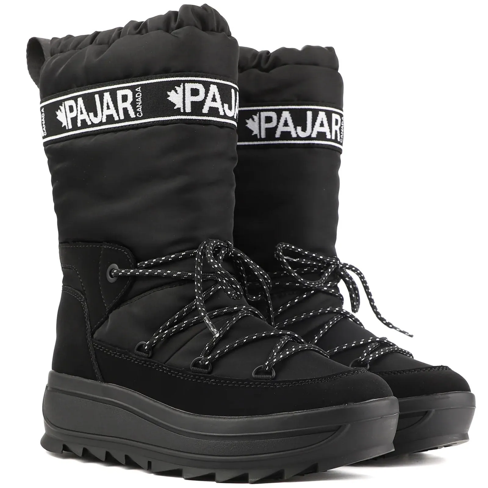 Pajar Womens Galaxy High Rise Waterproof Toboggan Snow Boots - Black