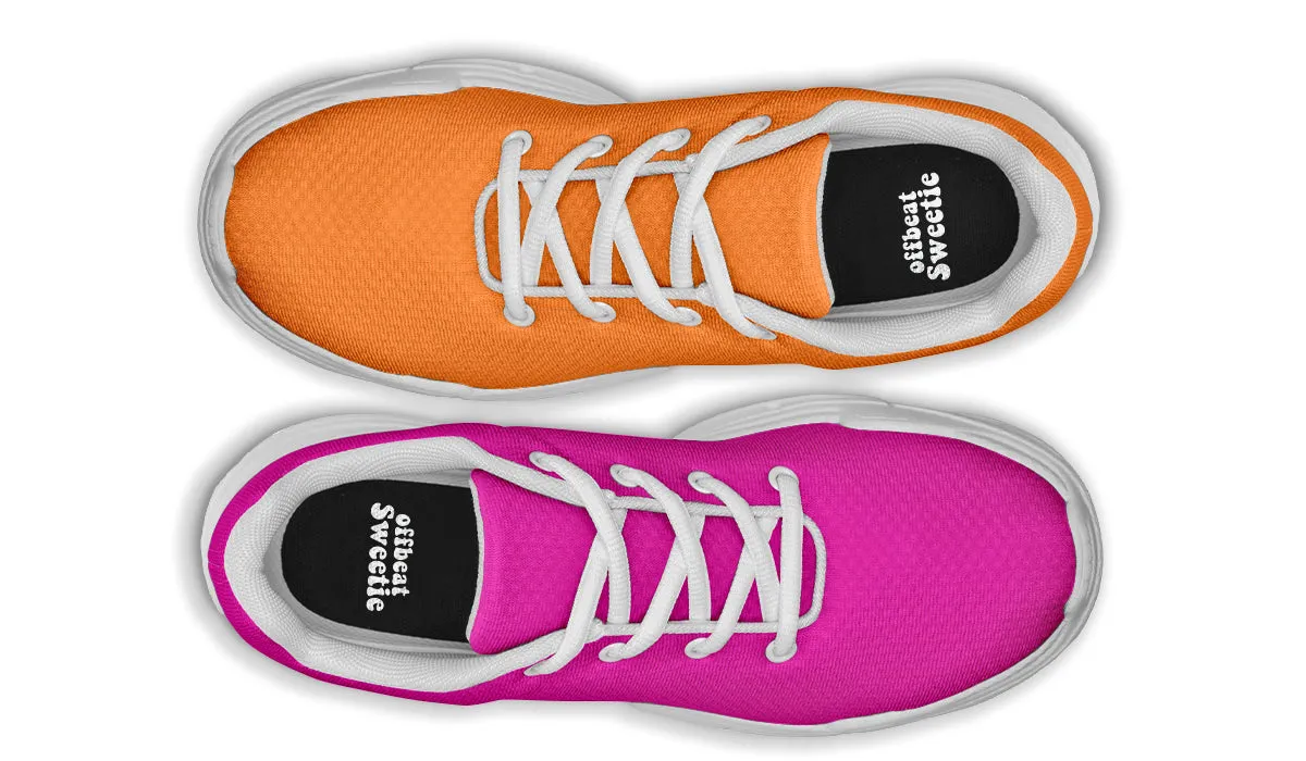 Pink And Orange Mismatch Chunky Sneakers