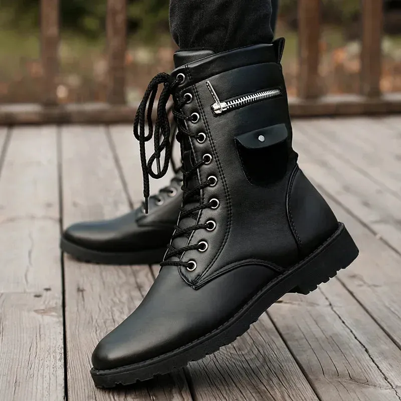 PU Leather Men Winter Boots