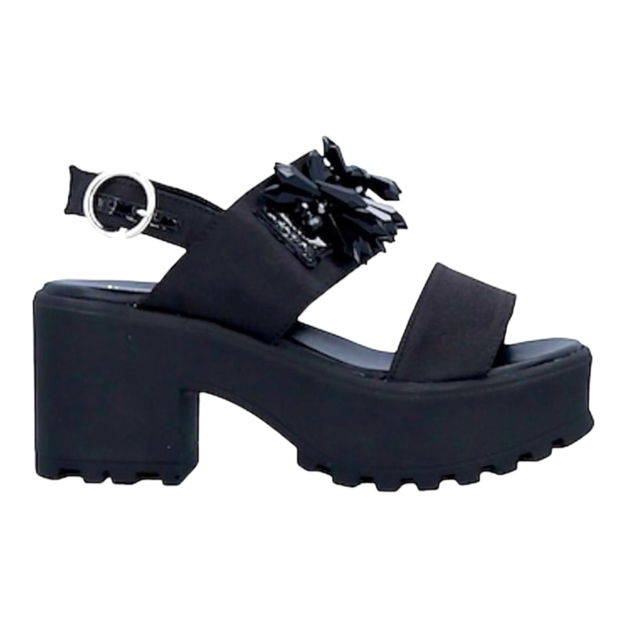 Punk Black Chunky Platform Sandals