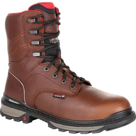 Rocky Men's Rams Horn 8" Comp Toe WP Ins Work Boot - Brown - RKK0284