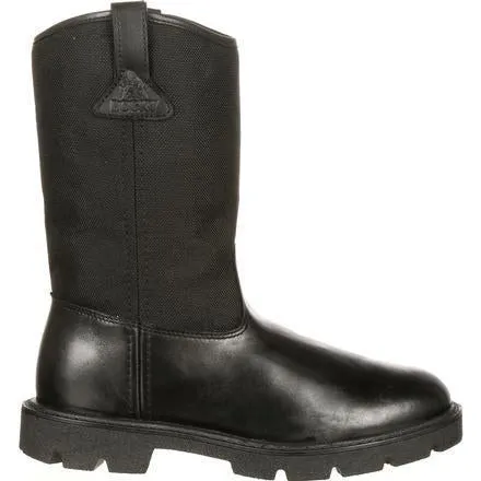 Rocky Men's Warden Pull-On Wellington Duty Boot - Black - FQ0006300