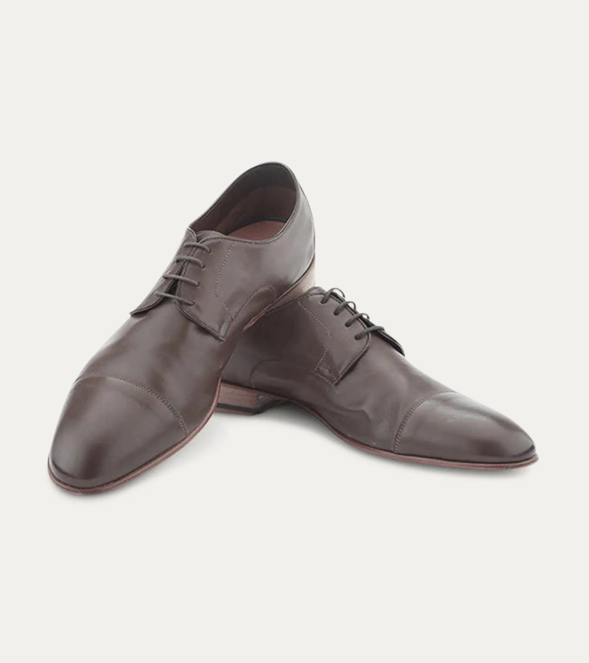 Shane Cap-Toe Oxford in Brown Leather