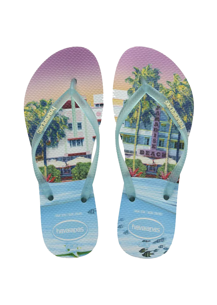 Slim Paisage Flip Flops