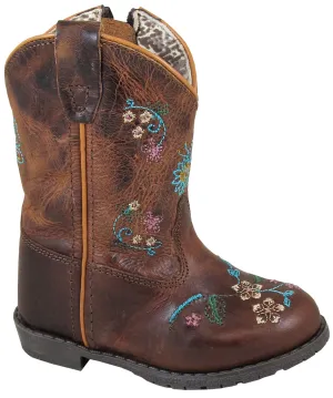 Smoky Mountain Toddler Girls Florence Brown Leather Cowboy Boots