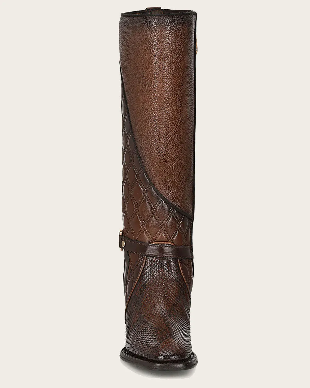 Tall brown exotic boot