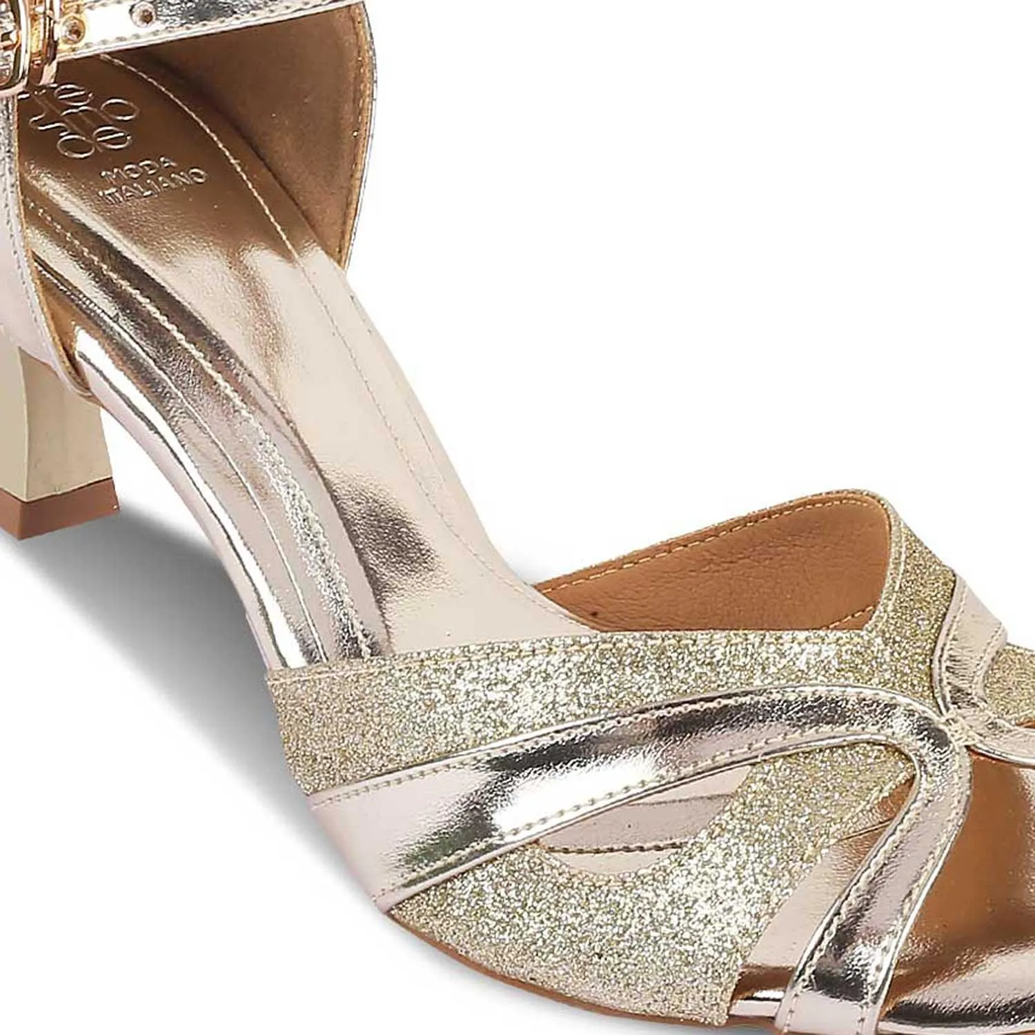 The Salare Gold Women's Dress Heel Sandals Tresmode