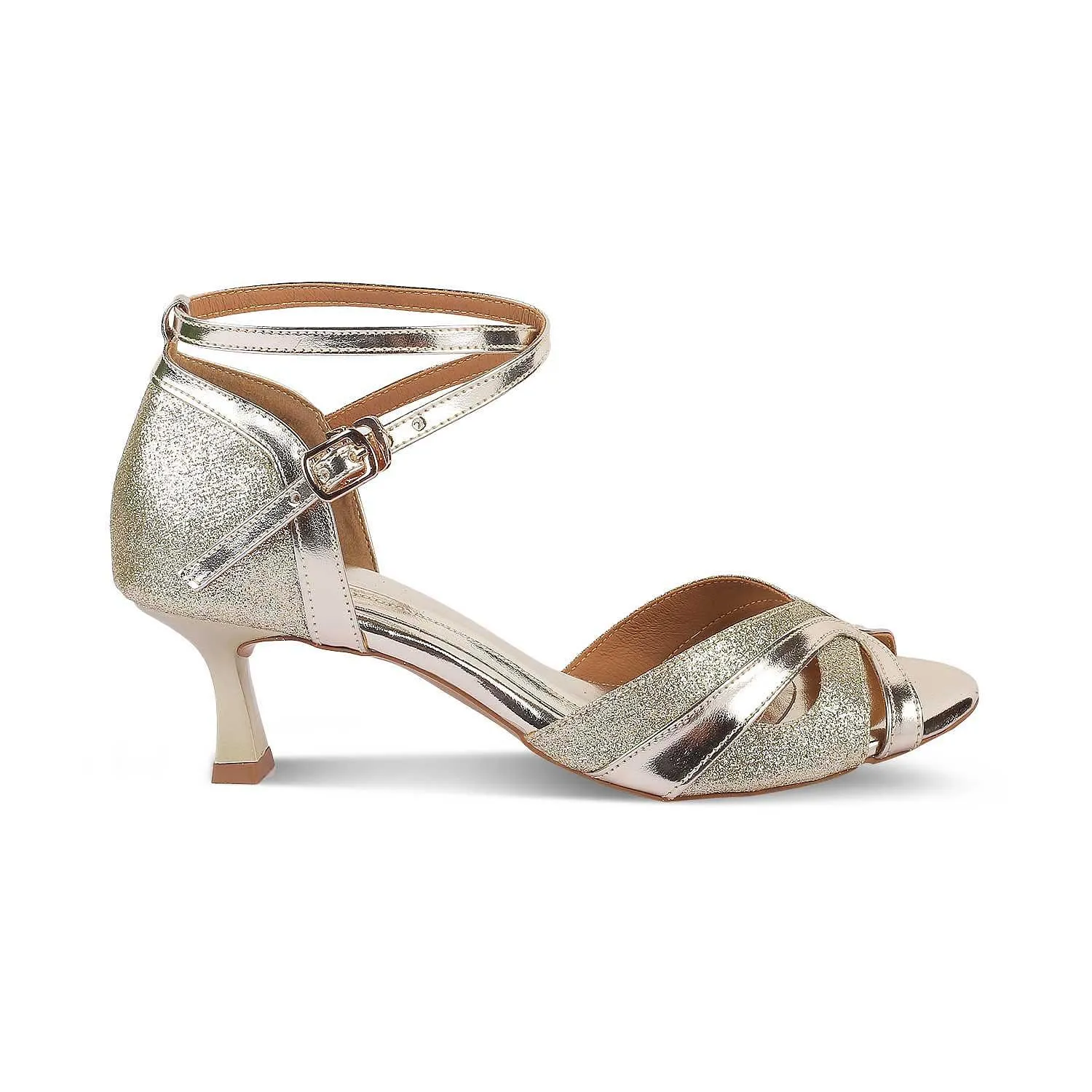 The Salare Gold Women's Dress Heel Sandals Tresmode