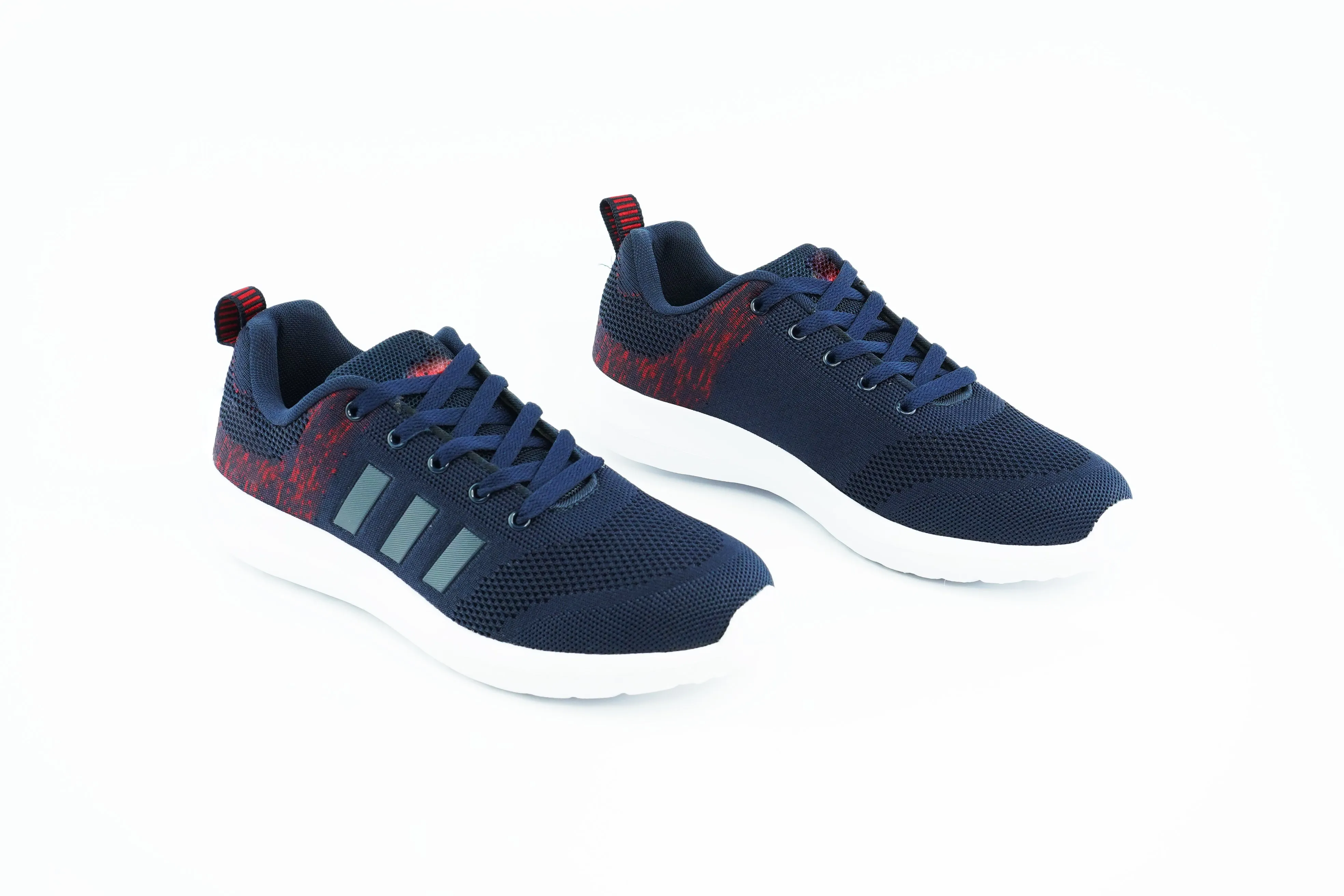 Three stripes running shoes in blue color