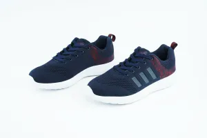 Three stripes running shoes in blue color